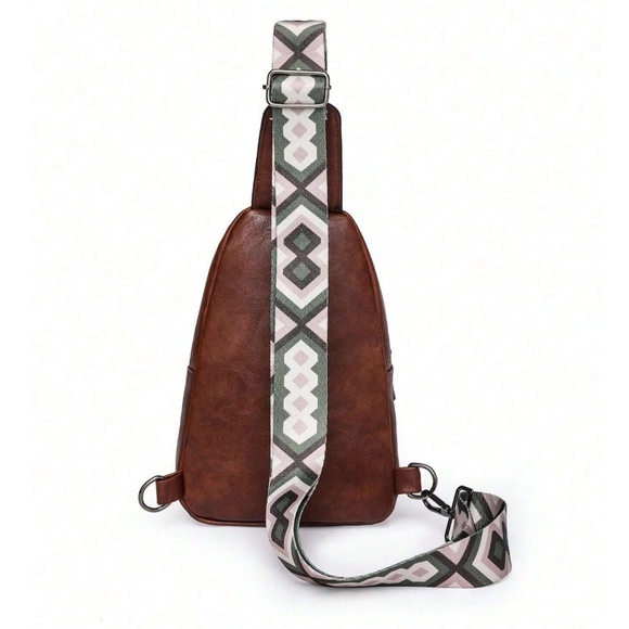 Luxe Vegan Leather Zip up Crossbody Back Pack Bag - Picture 10 of 16